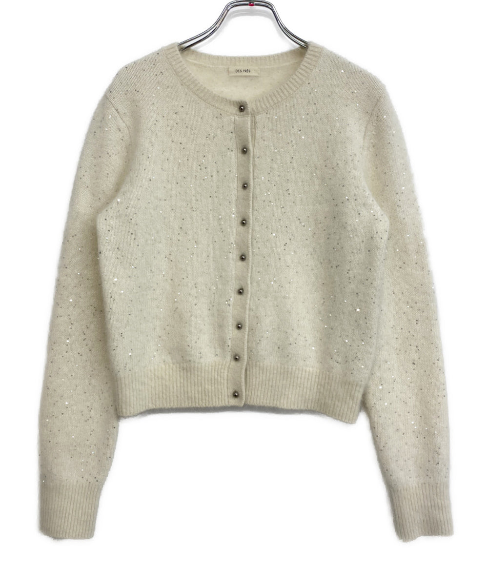 DES PRES フォックスカシミヤクルーネックカーディガン レディース SIZE F デプレ
