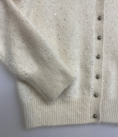 DES PRES フォックスカシミヤクルーネックカーディガン レディース SIZE F デプレ
