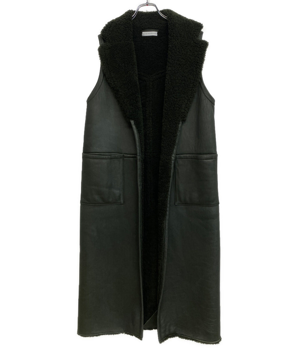 INES&MARECHAL イネスエマレシャル コート ラムレザーロングベスト レディース SIZE 36