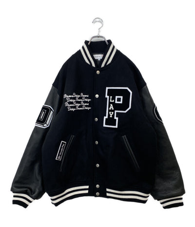 美品 BEAMS DESIGN ビームスデザイン グーグルプレイ バーシティジャケット スタジャン メンズ SIZE XL