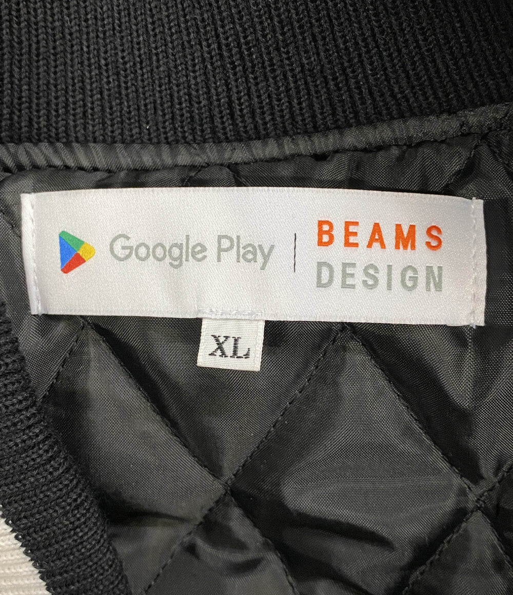 美品 BEAMS DESIGN ビームスデザイン グーグルプレイ バーシティジャケット スタジャン メンズ SIZE XL