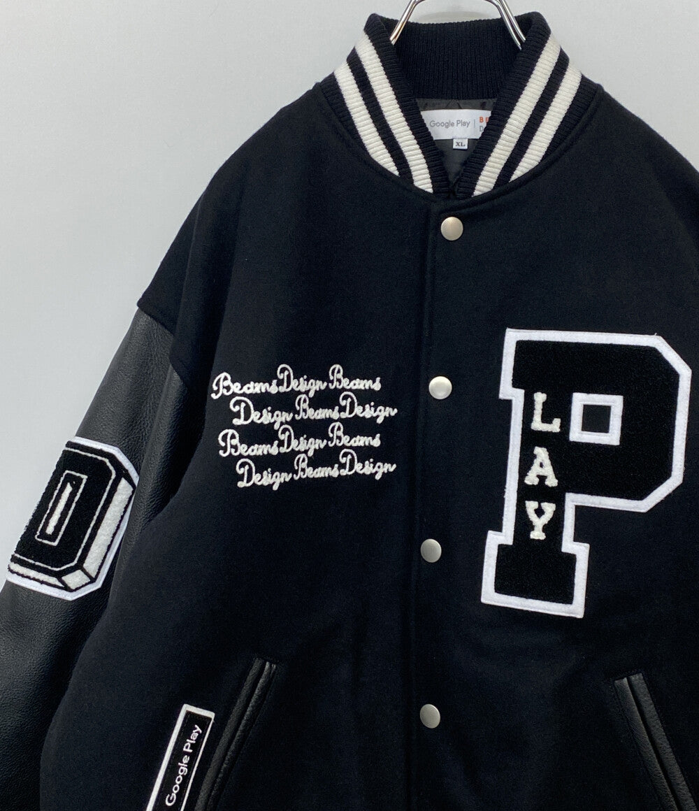 美品 BEAMS DESIGN ビームスデザイン グーグルプレイ バーシティジャケット スタジャン メンズ SIZE XL