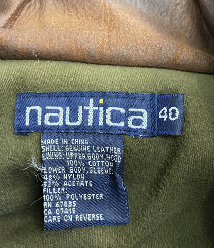 NAUTICA レザージャケット ブラウン メンズ SIZE 40 ノーティカ