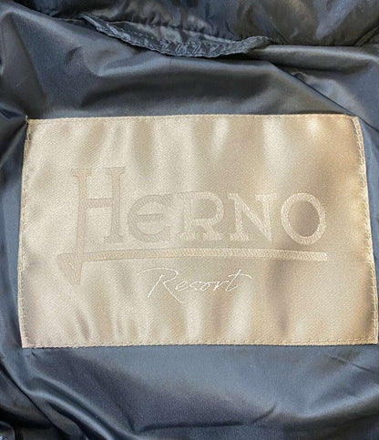 美品 HERNO ダウンジャケット ネイビー PI00078UR-12020-9209 メンズ SIZE 50 ヘルノ