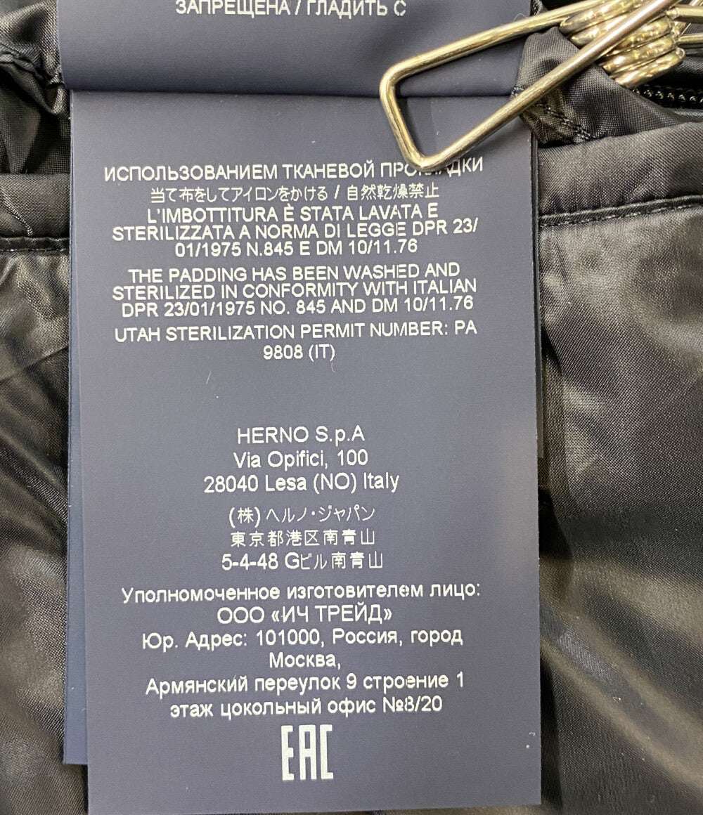 美品 HERNO ダウンジャケット ネイビー PI00078UR-12020-9209 メンズ SIZE 50 ヘルノ