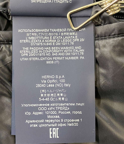 美品 HERNO ダウンジャケット ネイビー PI00078UR-12020-9209 メンズ SIZE 50 ヘルノ