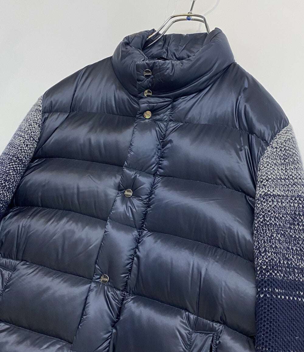 美品 HERNO ダウンジャケット ネイビー PI00078UR-12020-9209 メンズ SIZE 50 ヘルノ