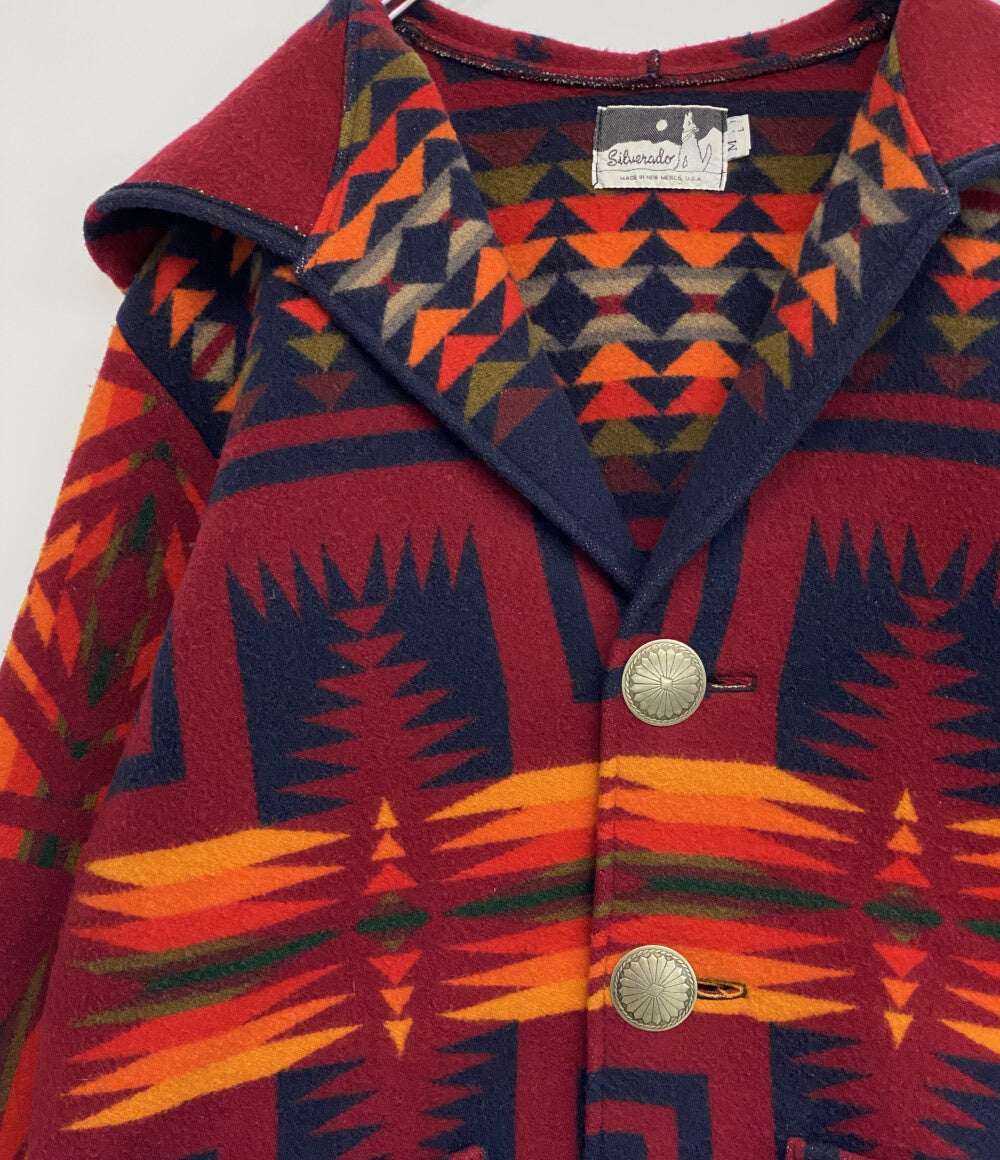 SILVERDO シルバラード ブランケットジャケット 総柄 ウール100 メンズ SIZE M