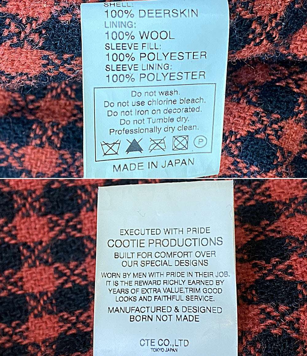 COOTIE シングルライダースジャケット 鹿革 メンズ SIZE M クーティー