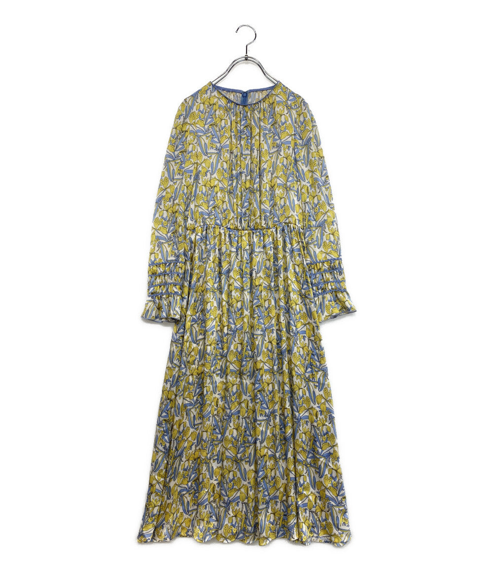 ANAYI 長袖ワンピース シルエットミニフラワープリント レディース SIZE 36 アナイ