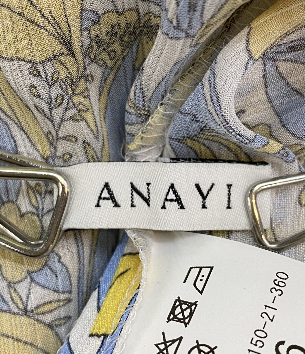 ANAYI 長袖ワンピース シルエットミニフラワープリント レディース SIZE 36 アナイ