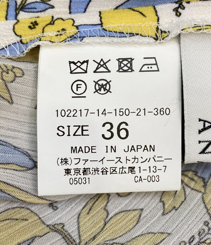ANAYI 長袖ワンピース シルエットミニフラワープリント レディース SIZE 36 アナイ
