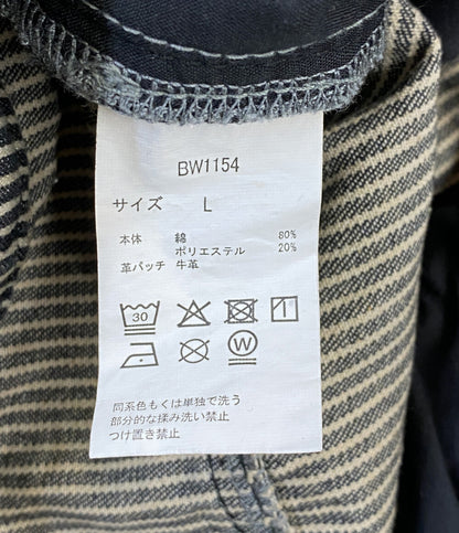 美品 BADWAY バッドウェイ デニムパンツ Hickory painter wide pants ストライプ メンズ SIZE L