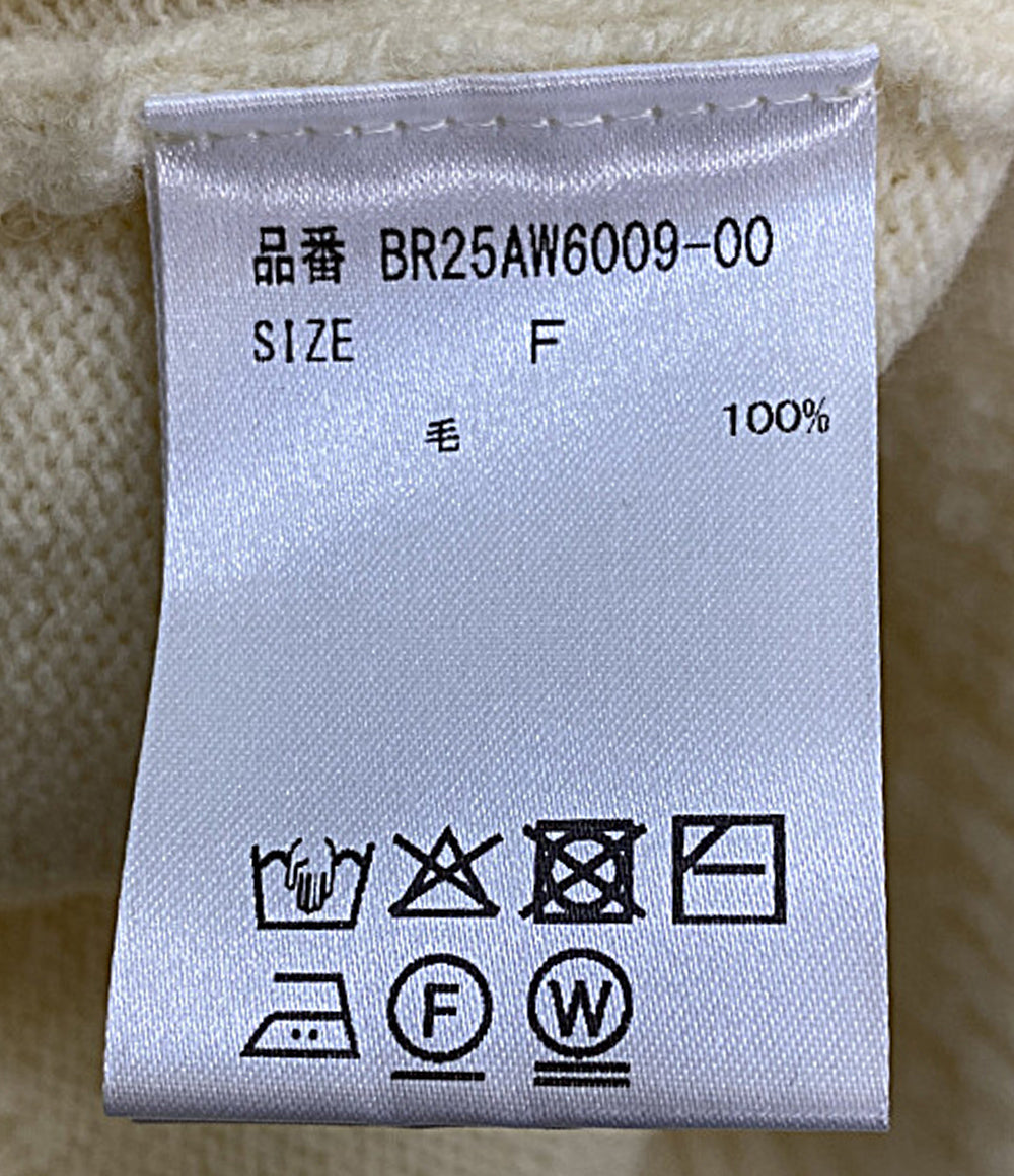 美品 BRILL ブリル ニット ナッピングクルーネックプルオーバー レディース SIZE F