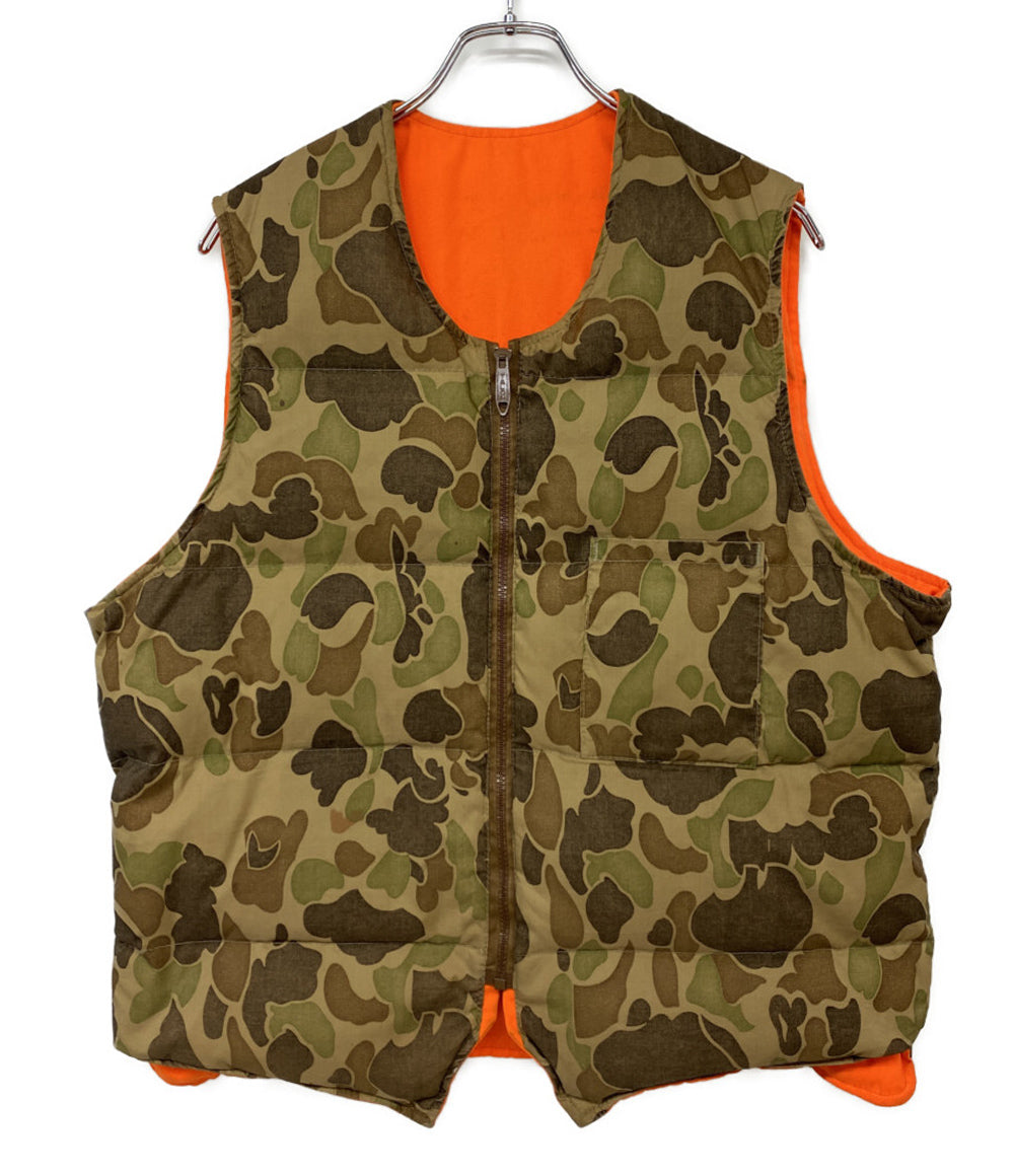 Eddie bauer ダウンベスト 70s 80s リバーシブル カモフラ メンズ SIZE XL エディー・バウアー