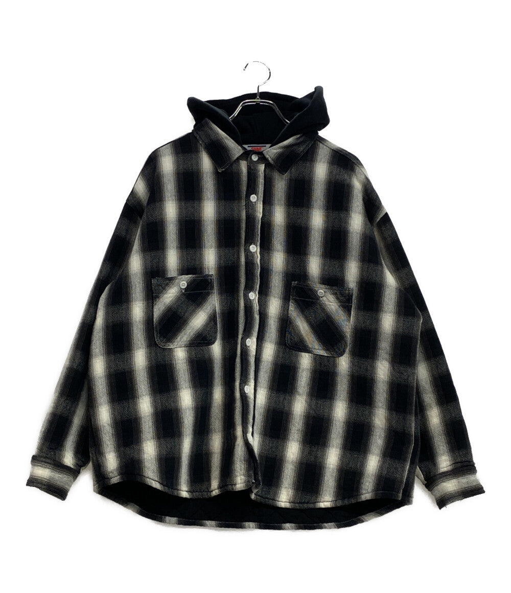 SAINT MICHAEL チェック シャツパーカー SM-A23-0000-046 メンズ SIZE L セントマイケル