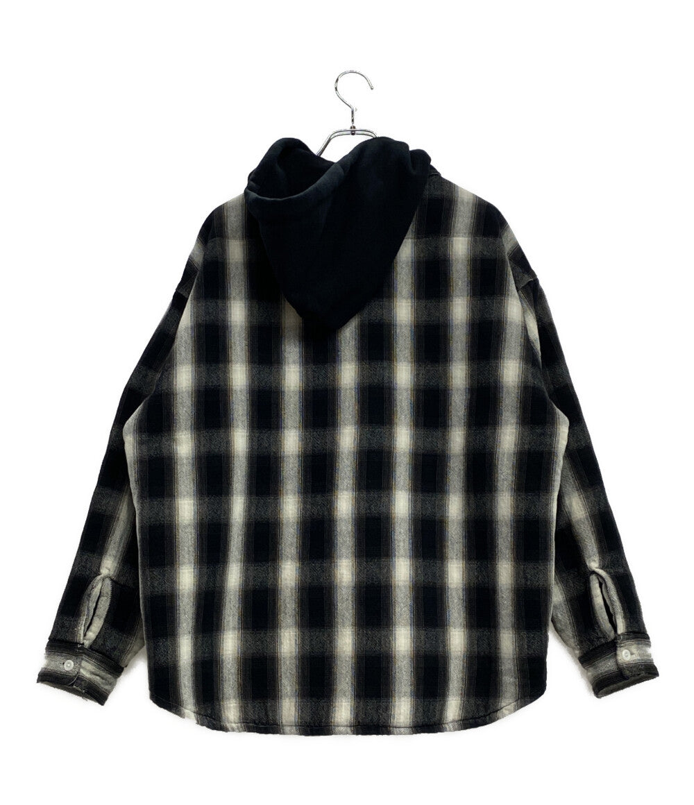 SAINT MICHAEL チェック シャツパーカー SM-A23-0000-046 メンズ SIZE L セントマイケル