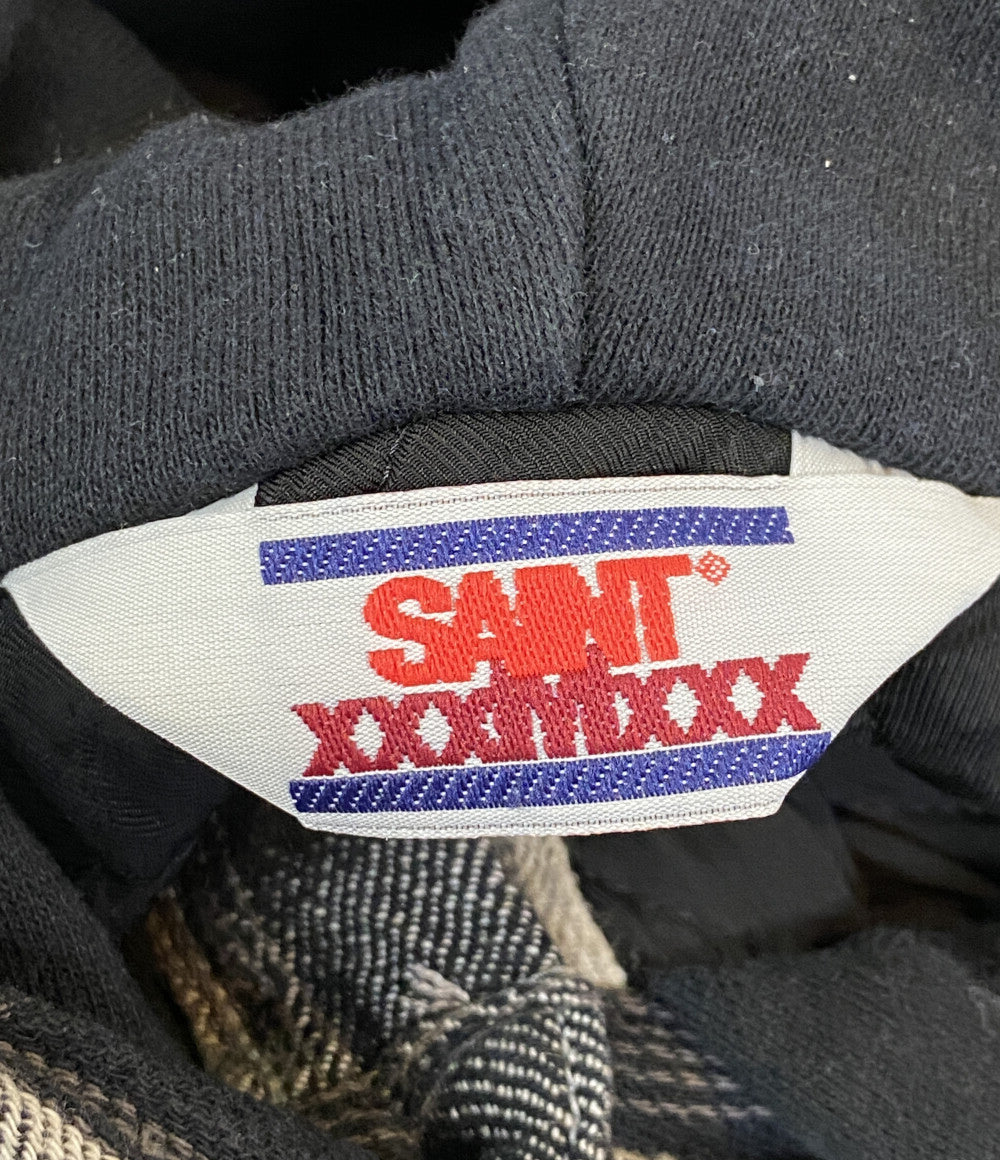SAINT MICHAEL チェック シャツパーカー SM-A23-0000-046 メンズ SIZE L セントマイケル