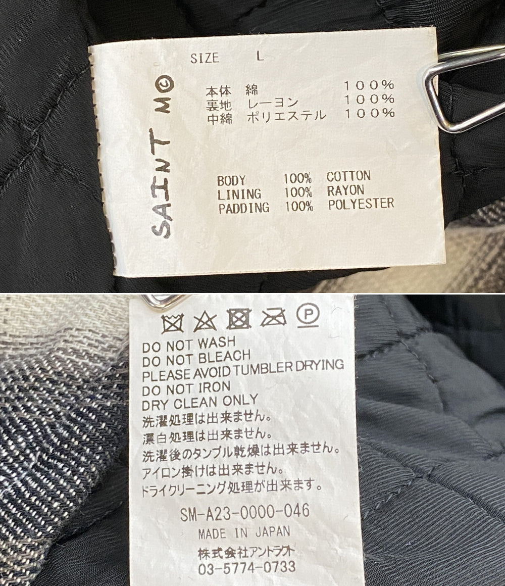 SAINT MICHAEL チェック シャツパーカー SM-A23-0000-046 メンズ SIZE L セントマイケル