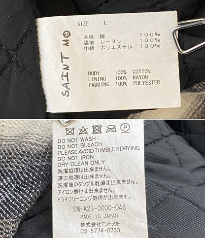 SAINT MICHAEL チェック シャツパーカー SM-A23-0000-046 メンズ SIZE L セントマイケル