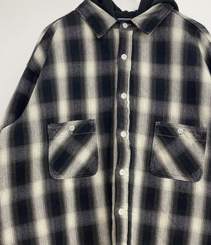 SAINT MICHAEL チェック シャツパーカー SM-A23-0000-046 メンズ SIZE L セントマイケル