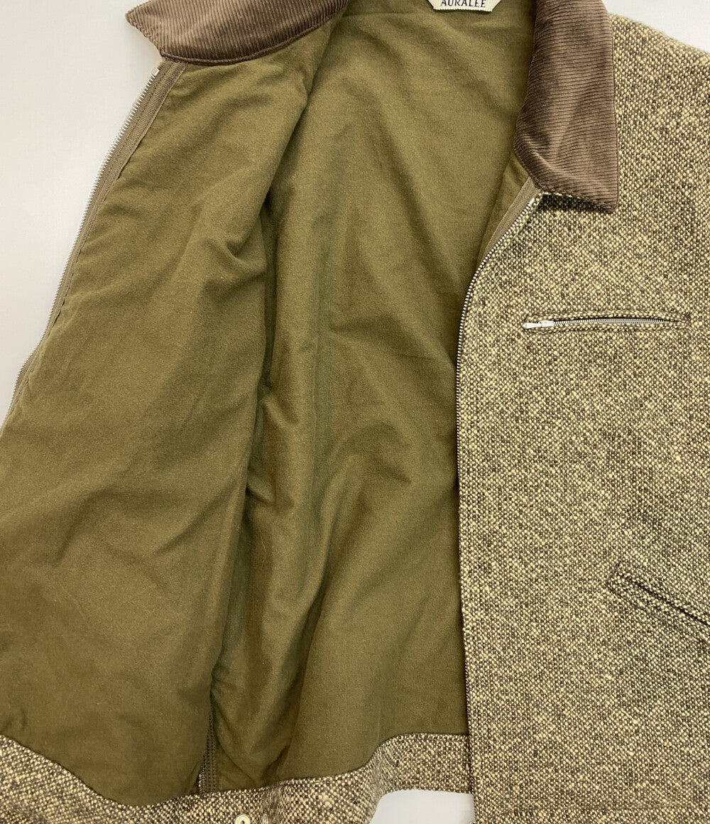 AURALEE ジップアップブルゾン HOMESPUN TWEED ZIP BLOUSON A25AB01HT メンズ SIZE 5 オーラリー