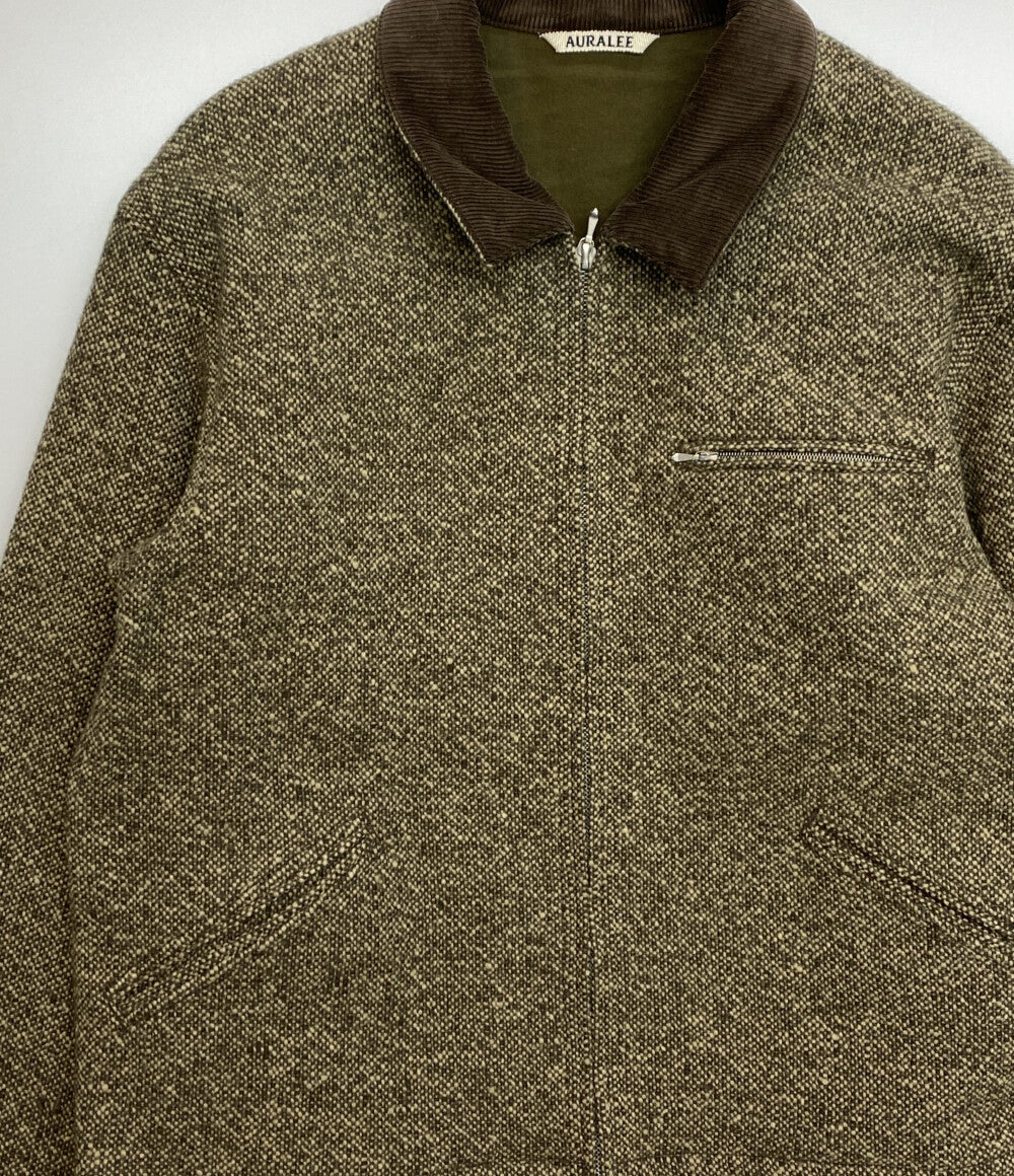AURALEE ジップアップブルゾン HOMESPUN TWEED ZIP BLOUSON A25AB01HT メンズ SIZE 5 オーラリー
