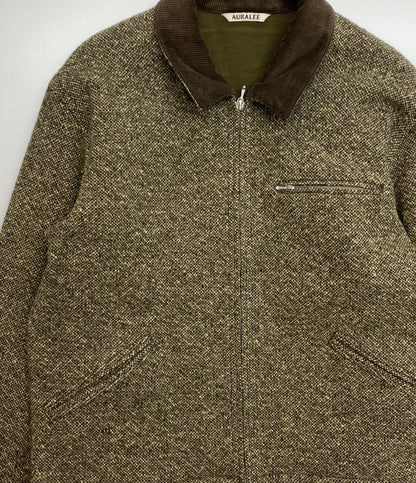 AURALEE ジップアップブルゾン HOMESPUN TWEED ZIP BLOUSON A25AB01HT メンズ SIZE 5 オーラリー