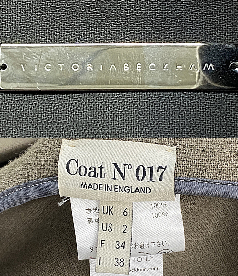 美品 VICTORIA BECKHAM ヴィクトリア ベッカム コート カーキ CT017 レディース SIZE 34