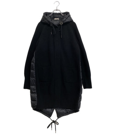 MONCLER ニット切り替えダウンコート H20939B00009 ブラック レディース SIZE XS モンクレール