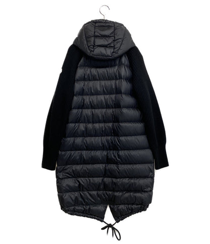 MONCLER ニット切り替えダウンコート H20939B00009 ブラック レディース SIZE XS モンクレール