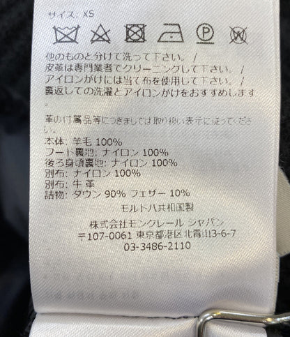 MONCLER ニット切り替えダウンコート H20939B00009 ブラック レディース SIZE XS モンクレール