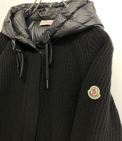 MONCLER ニット切り替えダウンコート H20939B00009 ブラック レディース SIZE XS モンクレール