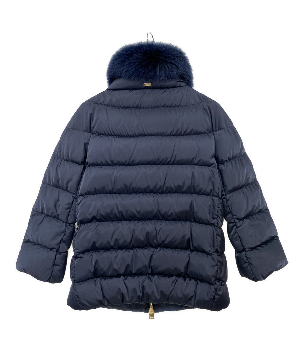 HERNO ダウンジャケット ファー付き ネイビー 30457-28801-1 レディース SIZE 38 ヘルノ