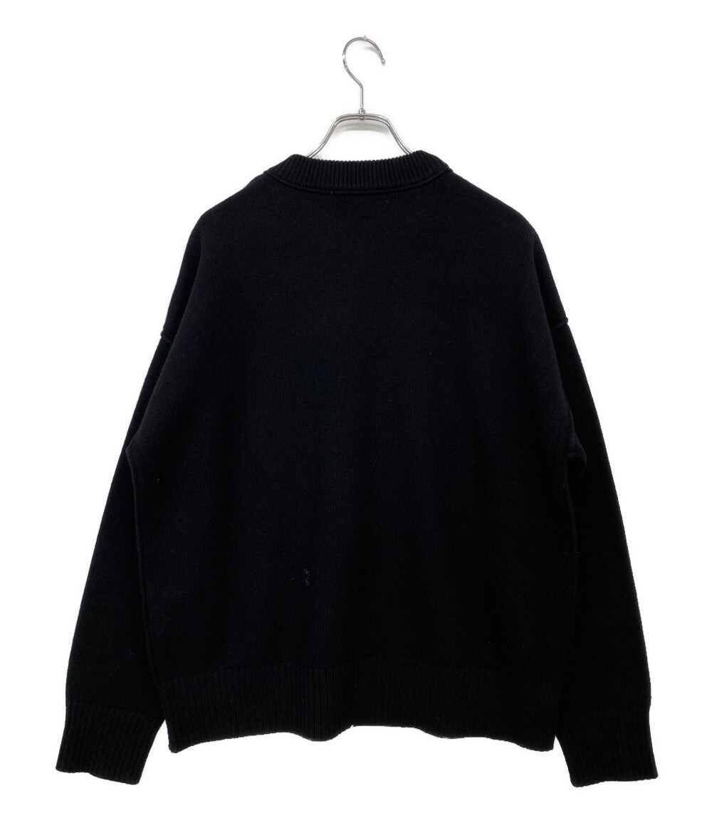 AMI Alexandre Mattiussi ニット ハート プリント ブラック メンズ SIZE M アミアレクサンドレマチウシ