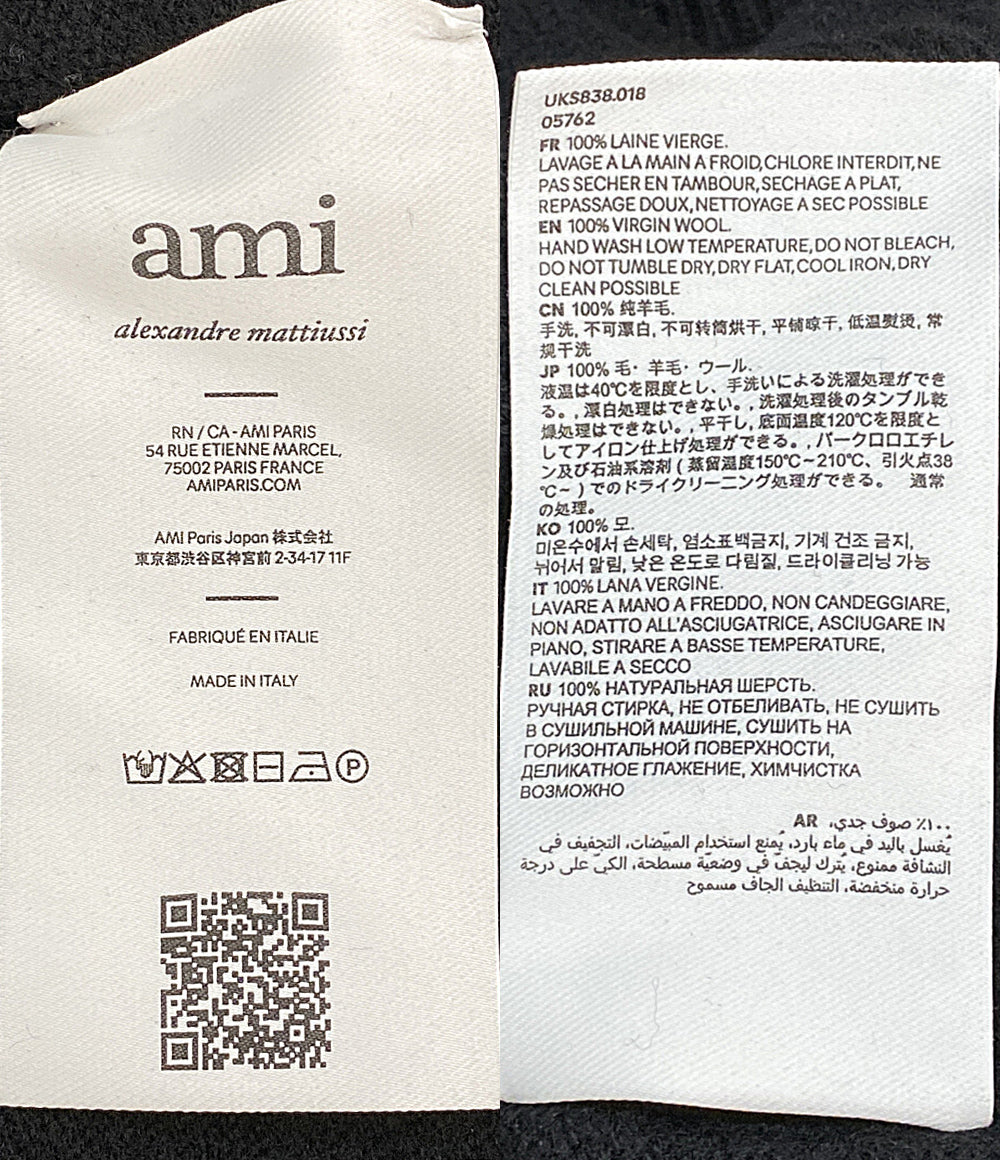 AMI Alexandre Mattiussi ニット ハート プリント ブラック メンズ SIZE M アミアレクサンドレマチウシ