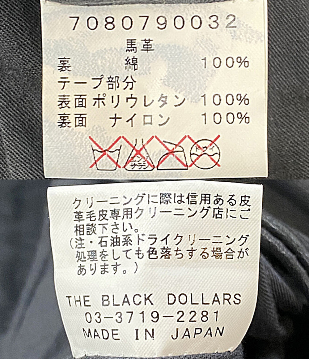 the black dollars ブラックダラーズ ライダースジャケット ダブルライダース ブラック 7080790032 メンズ SIZE L
