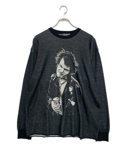 美品 HYSTERIC GLAMOUR ニット ブラック 02253NS05 メンズ SIZE L ヒステリックグラマー