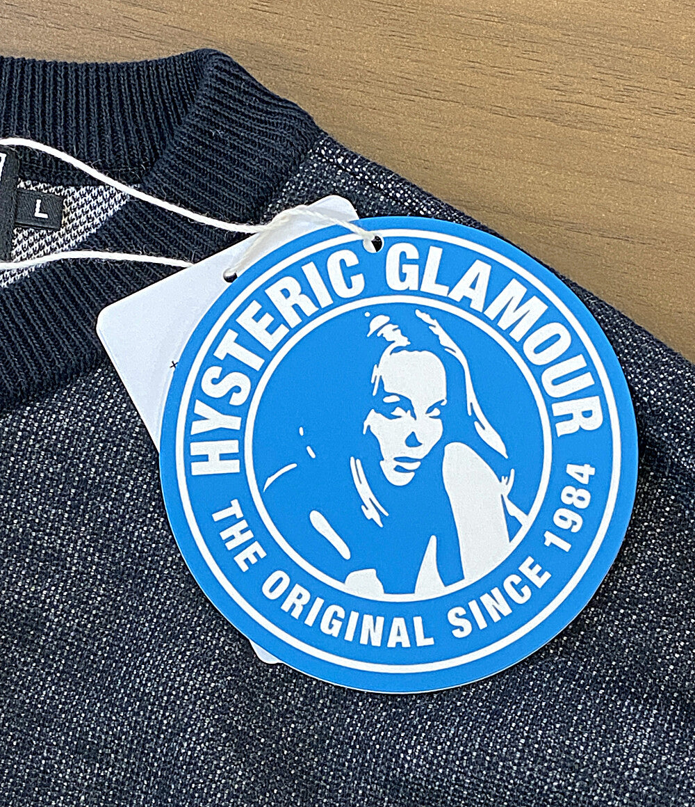 美品 HYSTERIC GLAMOUR ニット ブラック 02253NS05 メンズ SIZE L ヒステリックグラマー