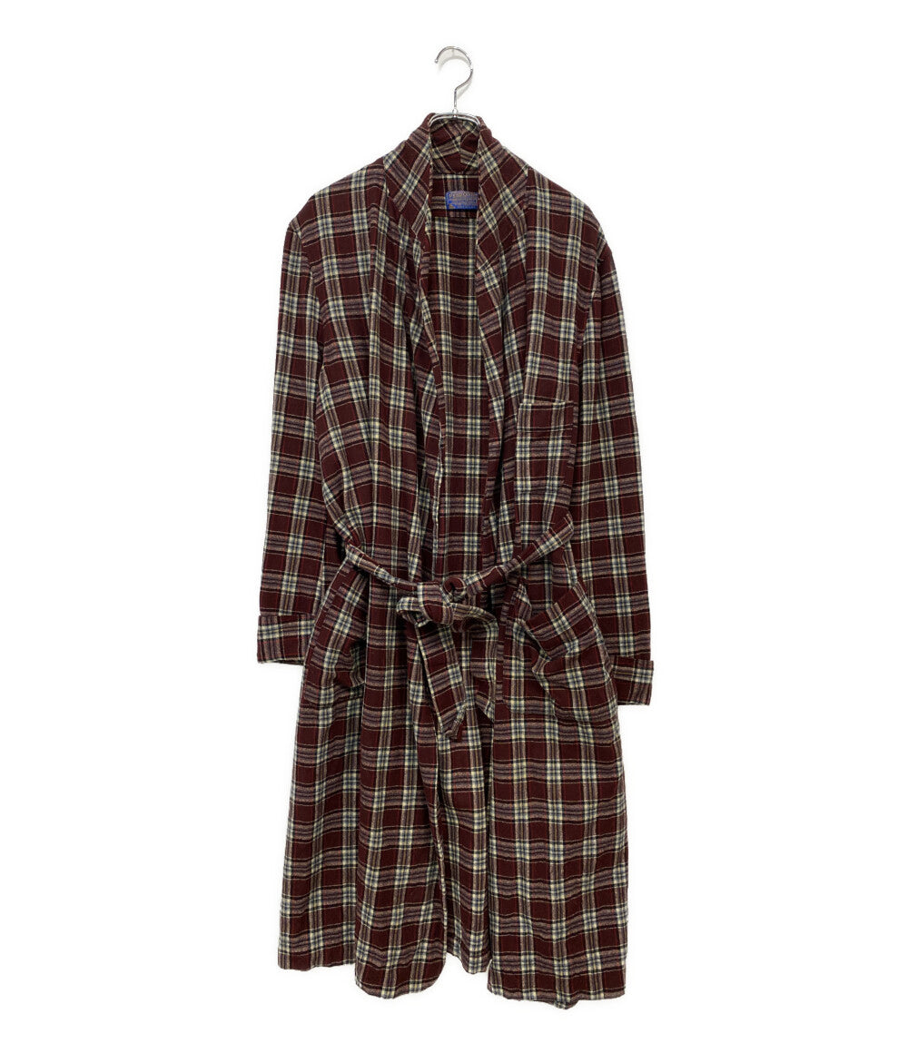 PENDLETON コート 古着 USA製 レッド チェック ガウン メンズ SIZE L ペンドルトン