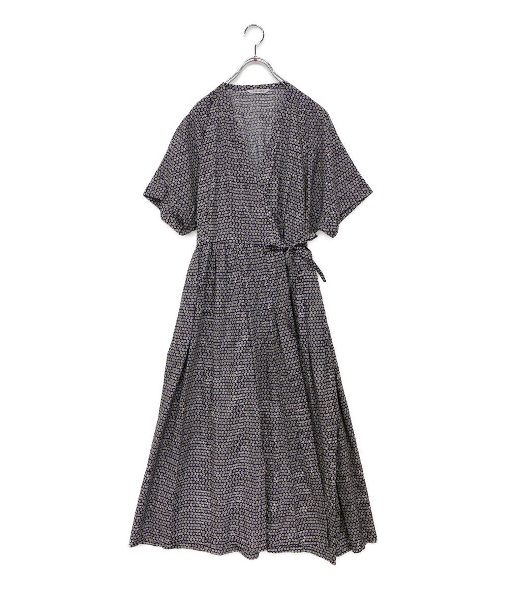 美品 TOUJOURS 半袖ワンピース カシュクールワンピ 総柄 レディース SIZE 1 トゥジュー