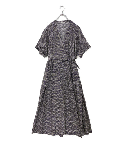 美品 TOUJOURS 半袖ワンピース カシュクールワンピ 総柄 レディース SIZE 1 トゥジュー