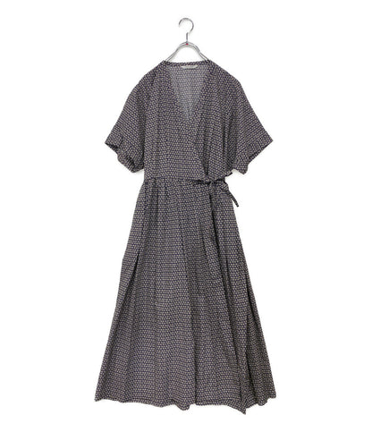 美品 TOUJOURS 半袖ワンピース カシュクールワンピ 総柄 レディース SIZE 1 トゥジュー