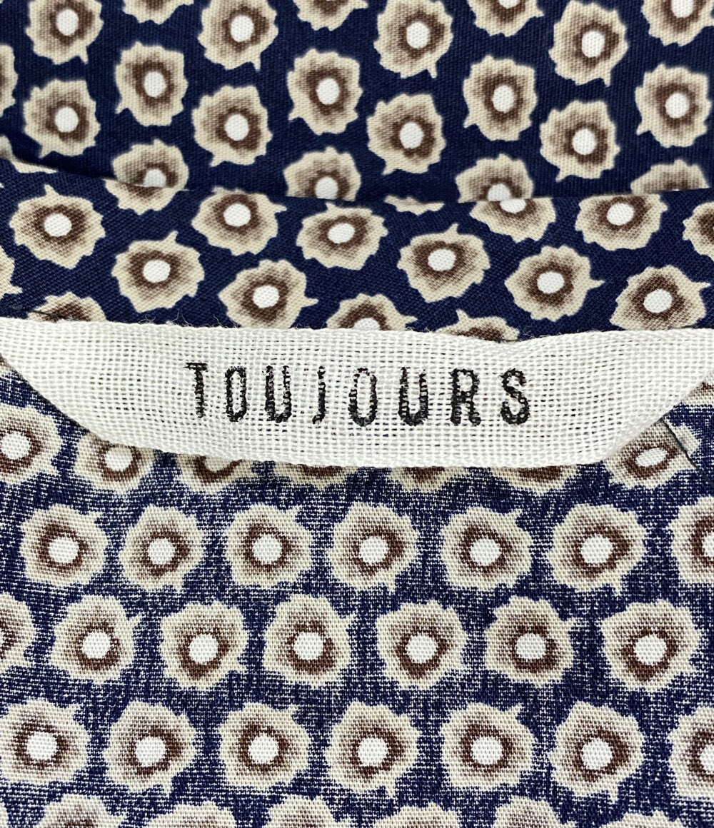 美品 TOUJOURS 半袖ワンピース カシュクールワンピ 総柄 レディース SIZE 1 トゥジュー