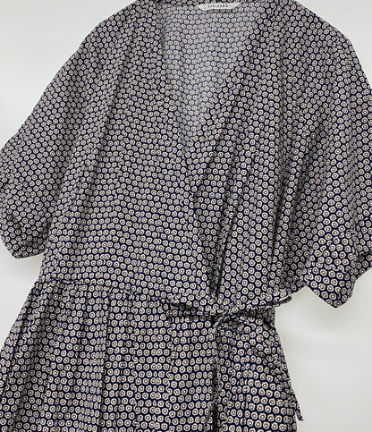 美品 TOUJOURS 半袖ワンピース カシュクールワンピ 総柄 レディース SIZE 1 トゥジュー