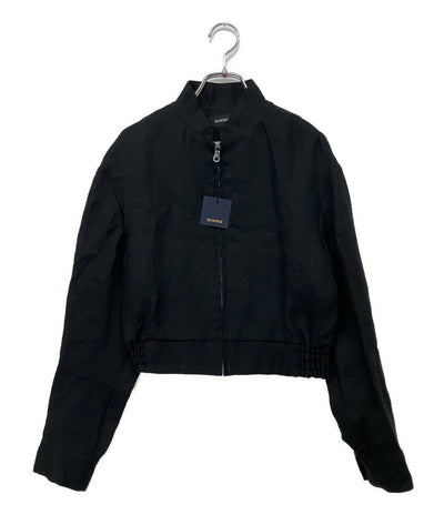 美品 SINME シンメ リネンジップブルゾン BLK SY10-01 レディース SIZE M