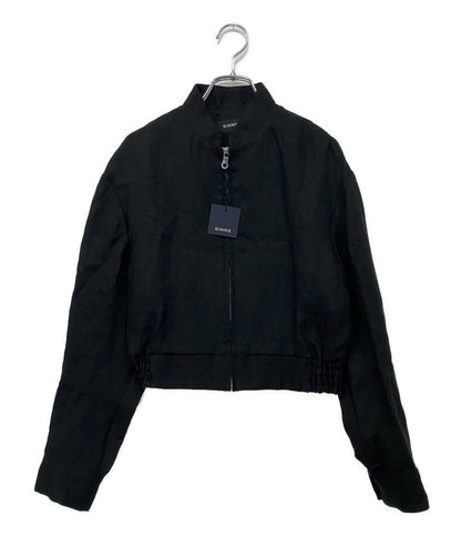 美品 SINME シンメ リネンジップブルゾン BLK SY10-01 レディース SIZE M