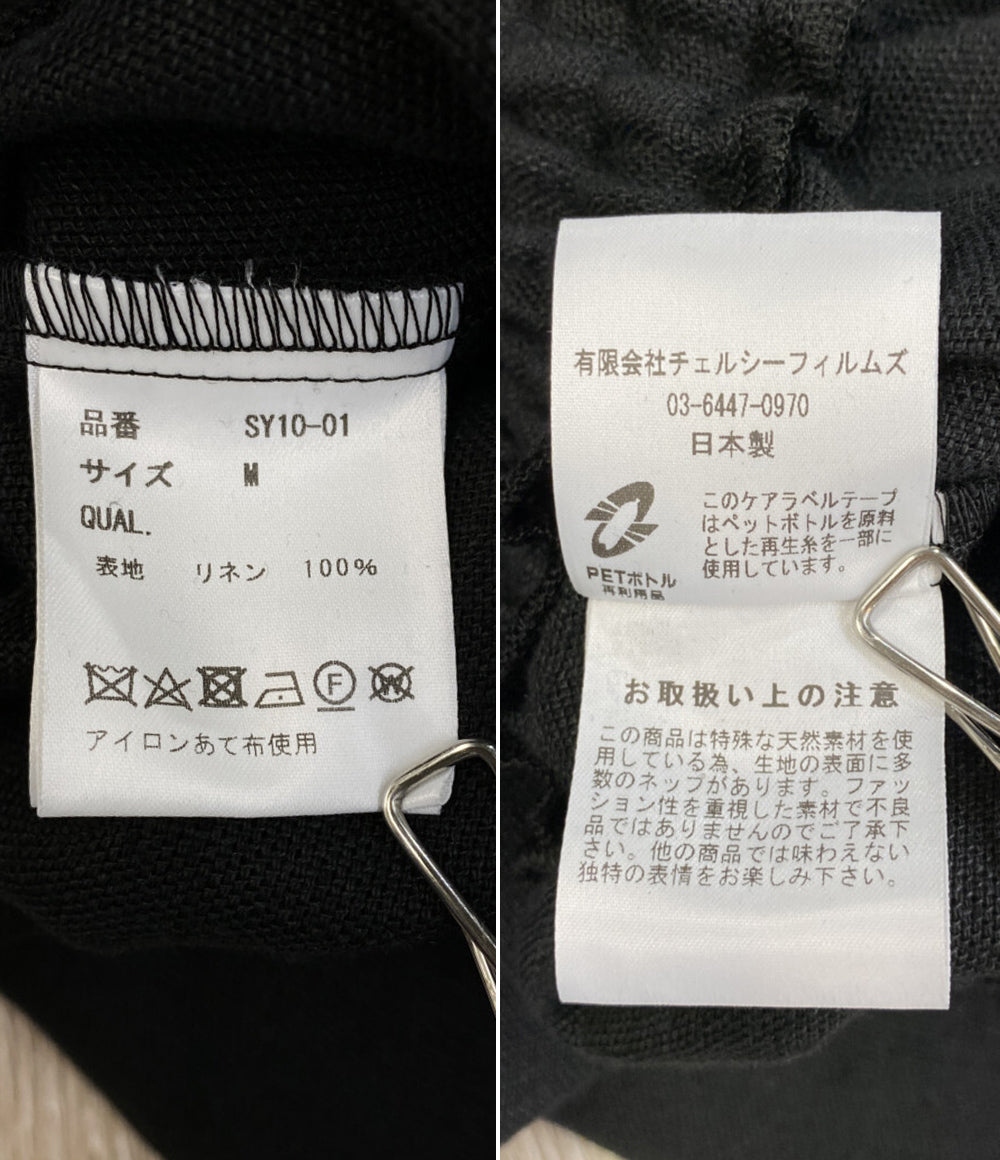 美品 SINME シンメ リネンジップブルゾン BLK SY10-01 レディース SIZE M