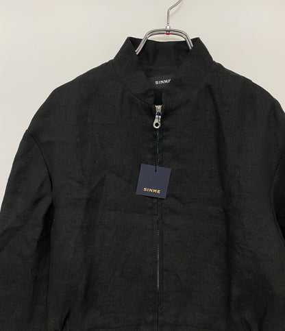 美品 SINME シンメ リネンジップブルゾン BLK SY10-01 レディース SIZE M