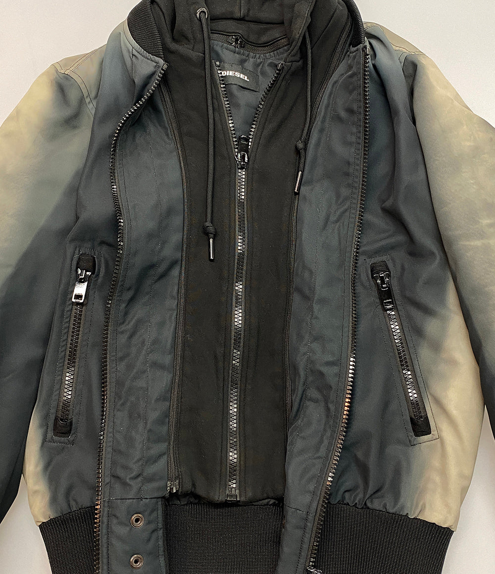 DIESEL ボンバージャケット 00S6VX-J-FOREST-0TAXU ブラック ベージュ メンズ SIZE S ディーゼル